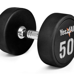 Yes4All Urethane Dumbbell with Anti-Slip Knurled Handle 5-50 LB for Muscle Building - Sold Individually