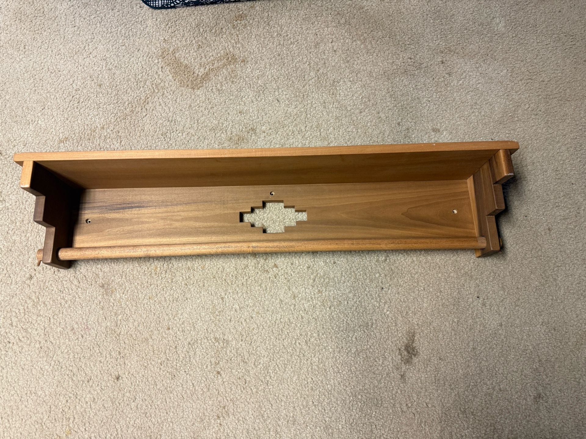 Shelf with Dowel Rod To Hang Quilt