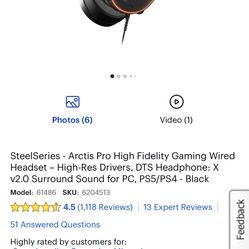 SteelSeries - Arctis Pro High Fidelity Gaming Wired Headset 