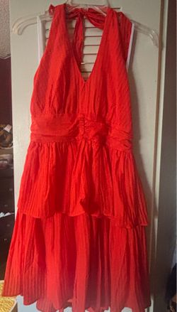 NWT Womens BCX Red/Orange Halter Mini Dress