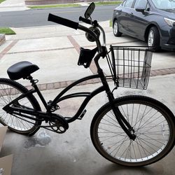 Matte Black Adult Electra Beach Cruiser.