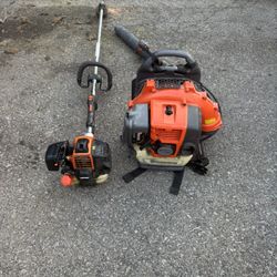 Nice weedeater and backpack blower