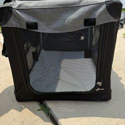 Soft-Sided Portable Dog Crate – Foldable Travel Pet Kennel, Medium Size