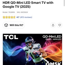 75inch TCL Q5 MINI LED-QLed TV (2025 Model)