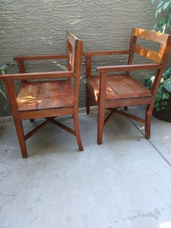 2 Solid Wood Classic Arm Chairs