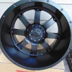 20X12 Satin Black Rims *6 LUG* *FORD* *CHEVY* *TOYOTA* *-44MM Offset*