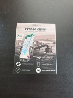 TITAN GRIP 360 Car Phone Mount Holder Adjustable Long Neck Adaptable Cradle for Windshield, Dashboard and Office Desk. Compatible with Any Smartphone
