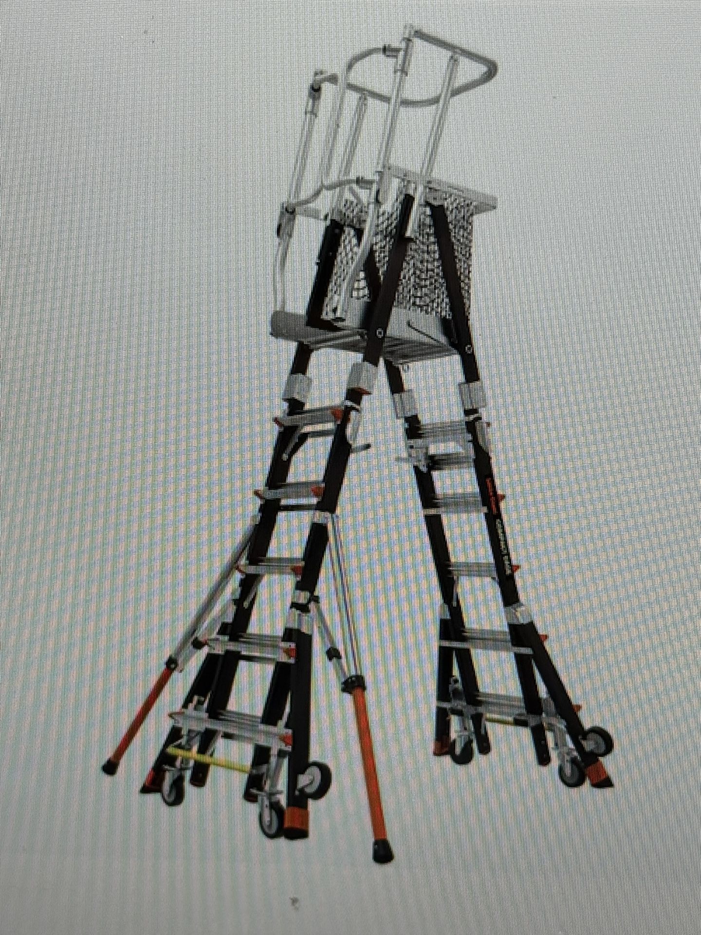 Little Giant Ladders Cage Ladder 375lbs Telescoping Platform Ladder 