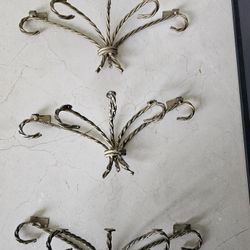 $25.00 - (3) Wall Shelf Brackets, Twisted Rope Design!  Rare Find!  Lowest Price!