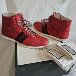 Men's Gucci Glitter Red Sneakers Size 10