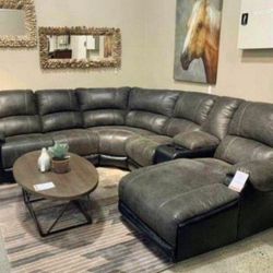 BRAND NEW⚡️Ashley Living Room Nantahala 6 Piece Reclining Sectional Couch With Chaise 