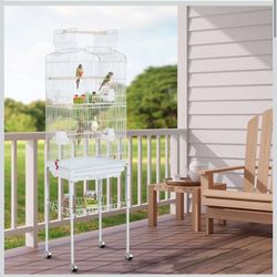 64-inch Open Play Top Bird Cages White L-22