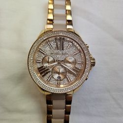 Michael Kors Women's Watch, Rose Gold w/bling