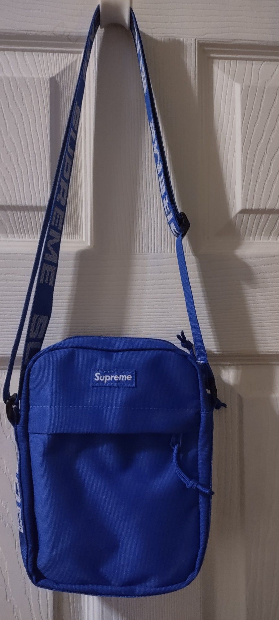 Supreme 6 X9 Blue Canvas Nylon Crossbody Bag