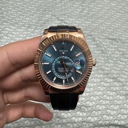 Gold Daytona with a Blue dial Watch only