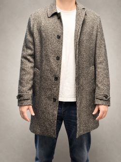 Banana Republic Wool Blend Tweed Overcoat Men's Large