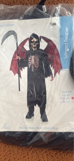 Winged Reaper Boys Halloween Costume Size M (8-10)