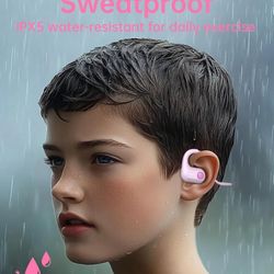 Kids Bluetooth Headphones, Bluetooth 5.4 Air Conduction Open Ear Headphones, Ultra-Light, Stereo Sound with Mic