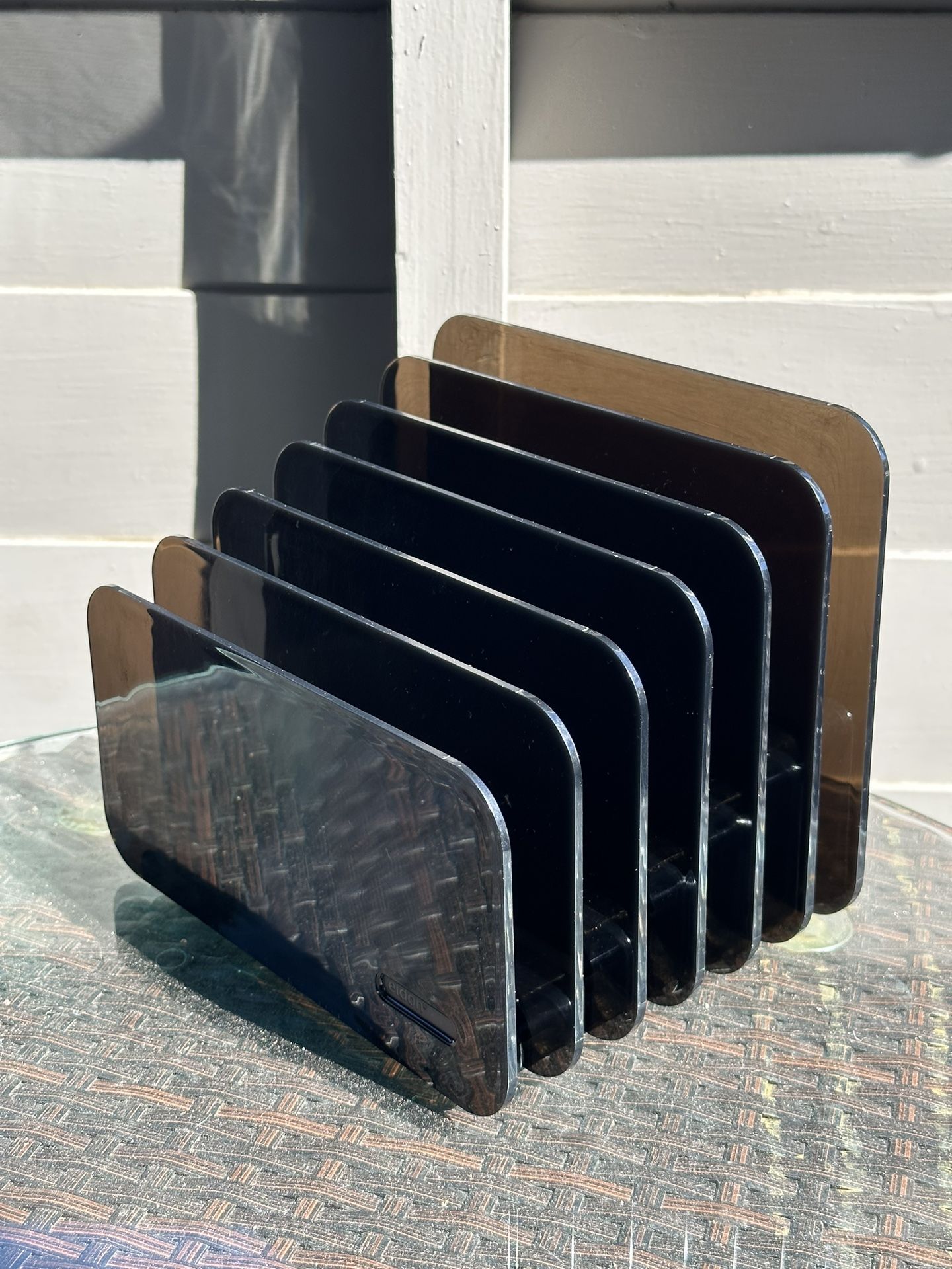 Vintage black Eldon letter organizer