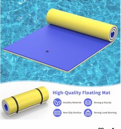 12 FT Floating Water Mat – 3-Layer Foam, 616 lb Capacity, Orange/Green