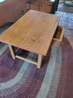 Antique Pine side table with drawer