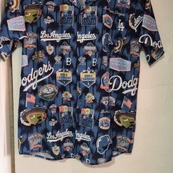 Dodger Button Up Luau Night Hawaiin Shirt 