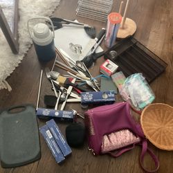Many Kitchens Items, Silverware, Napkins Holder, Thermos, Board Cutters, Little Candles And More (NO SHIPPING) All For $15