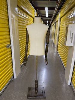 Male Mannequin Torso Dress Form Adjustable Wooden Arms 