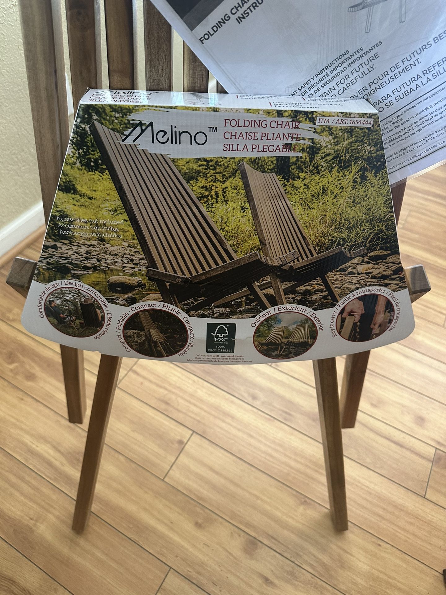 Melino Wooden Folding Chair