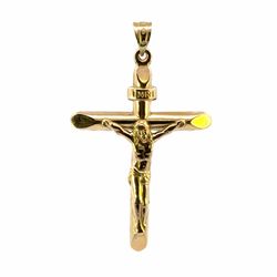 Men’s 10k Yellow Gold 2” Inch Inri Cross Crucifix Pendant for Necklace GP3136949
