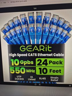 New 24 pack of Cat 6 ethernet patch cables
