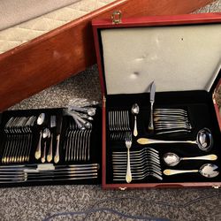 High End Gold plated silverware in a case