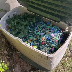 2 Bins Of Working Christmas Lights 