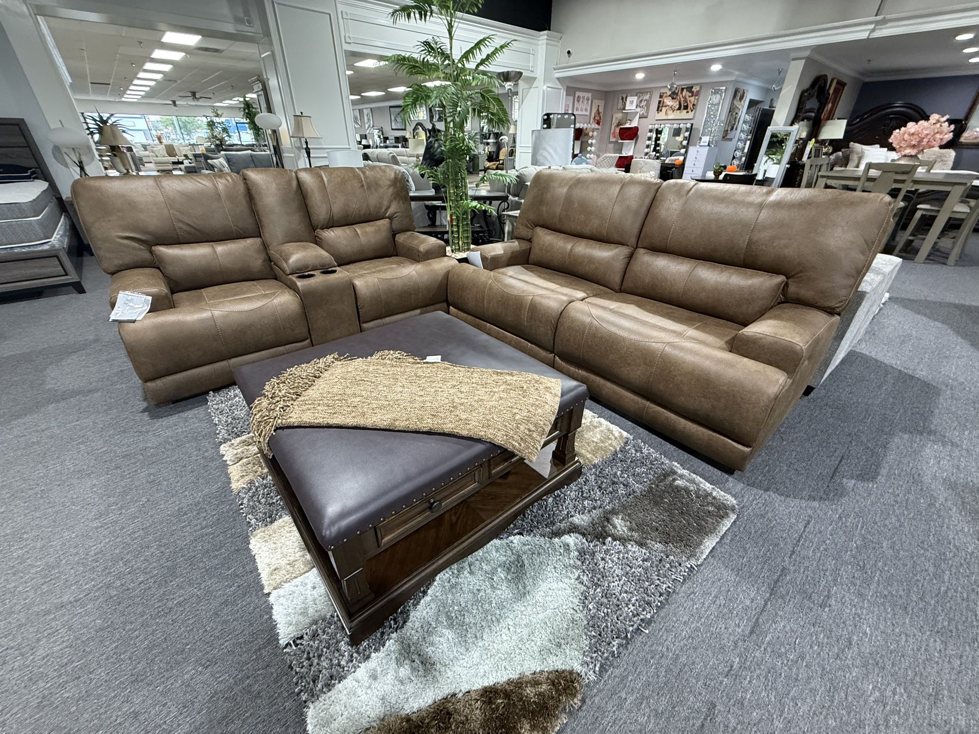 2 Pc Power Recliner Sofa And Loveseat With Adjustable Headrest
