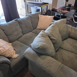 Blue Sofa and Loveseat