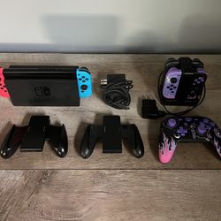 Nintendo Switch Bundle - Gengar Pro Controller + Extra Joy-Cons + Dock + Accessories - New Condition!