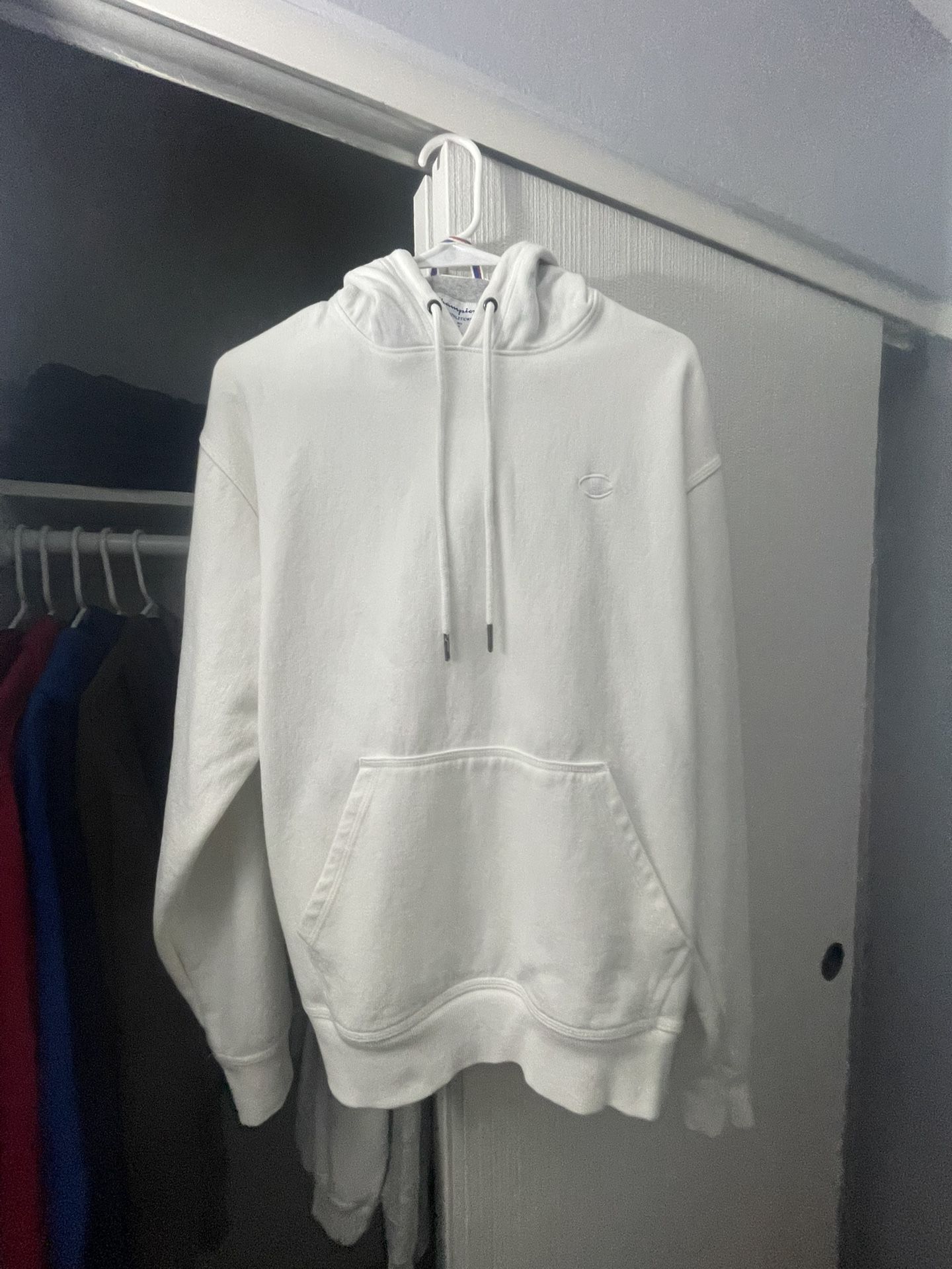 Large White Champion Hoodie