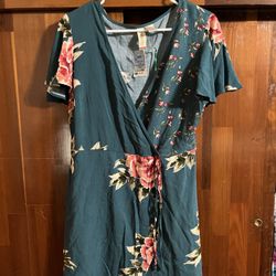 Green Floral Dress Never Worn
