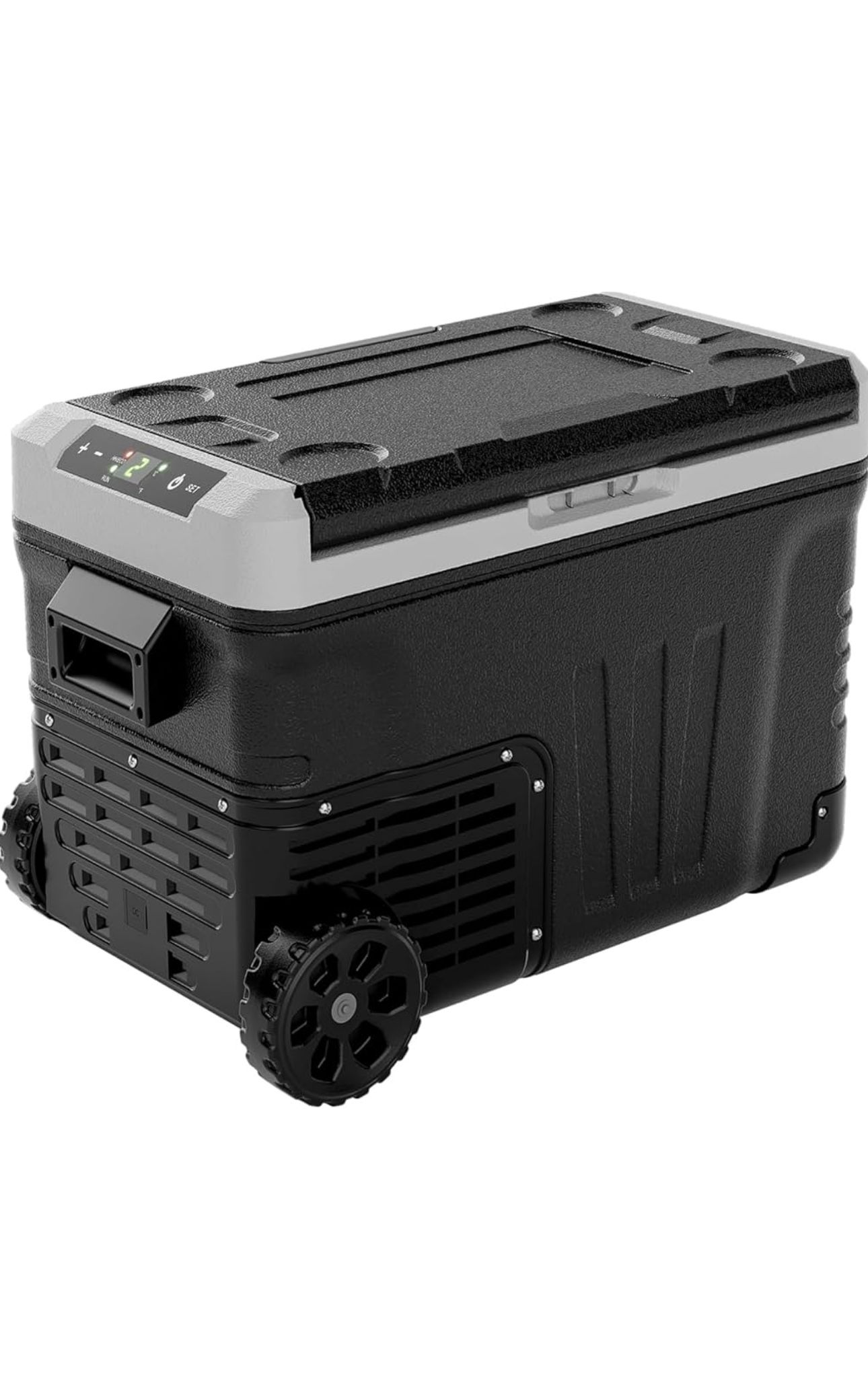 EUHOMY 12 Volt Refrigerator 37QT(35L) Electric Cooler Portable Freezer 12V/24V DC 110 240V AC 12V Fridge 4℉~68℉ 12V Cooler with Wheels & 2 Basket