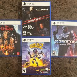 4 PS5 Games (Retro Realms, Robocop, The Quarry, Destroy All Humans 2)