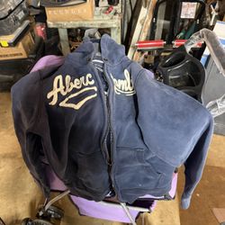 abercrombie zip up hoodie - navy blue 
