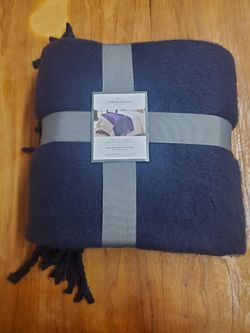 Faux Mohair Bed Throw Navy - Threshold 60x80