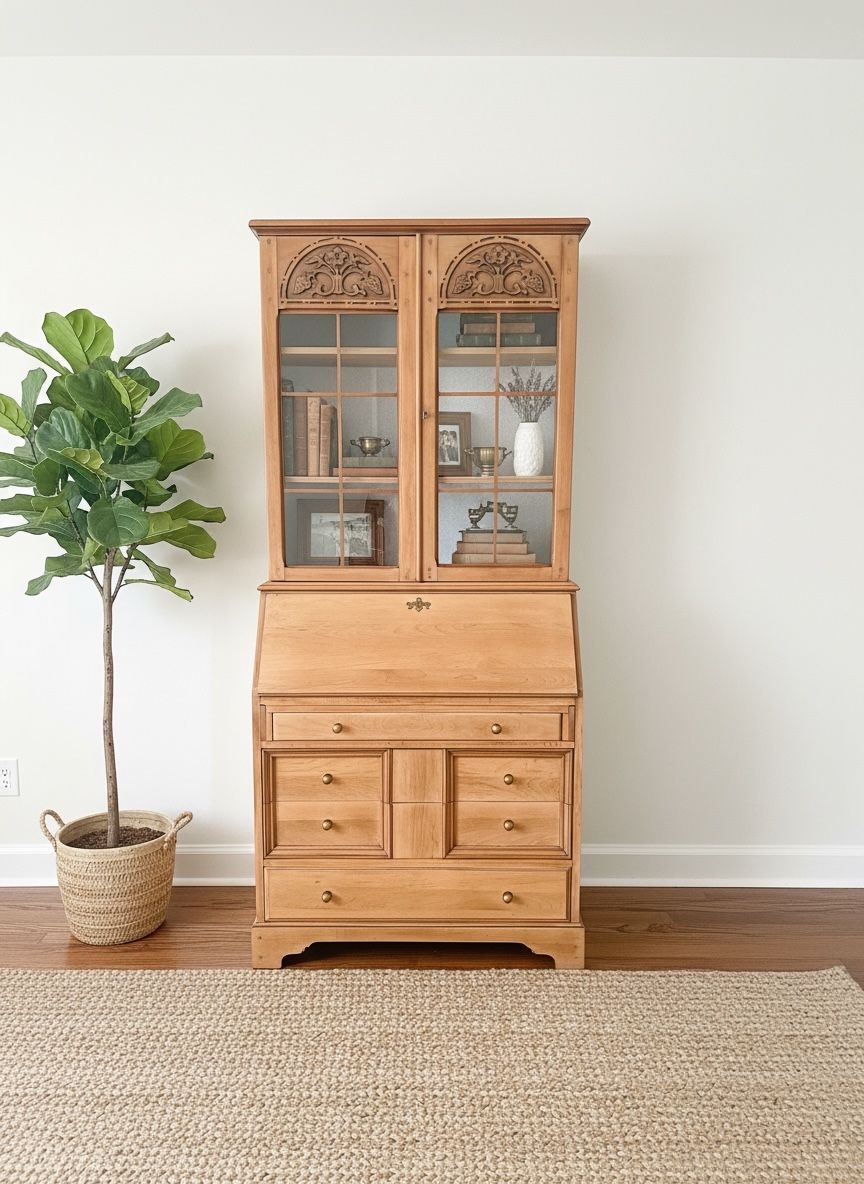 Vintage Secretary Desk Hutch