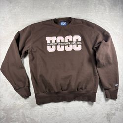 Y2K University of California Davis UCD Unisex Mens M Brown Sweater Crewneck#2798