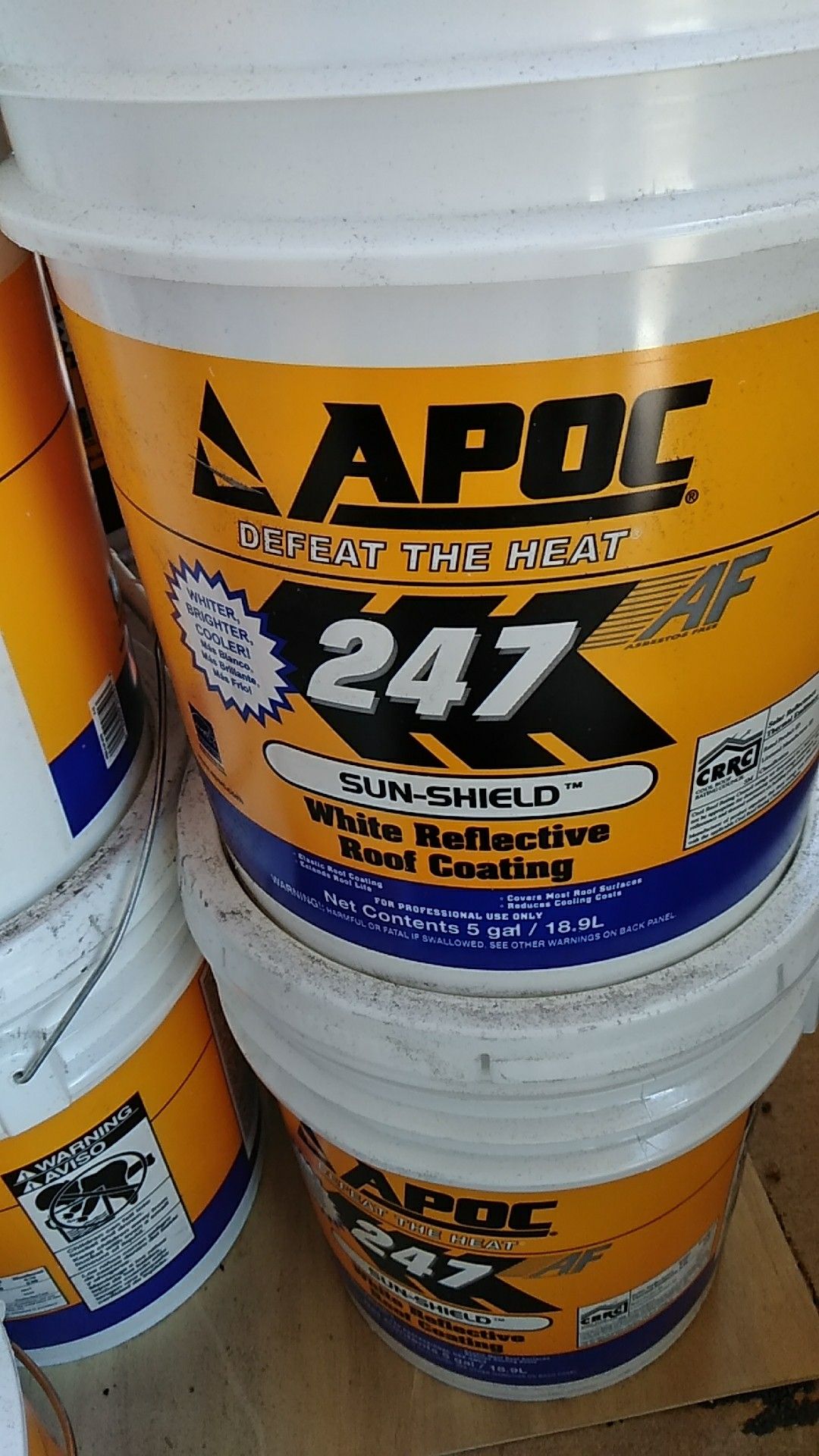 Apoc 247 sun shield roof coating 2 unopened bucket
