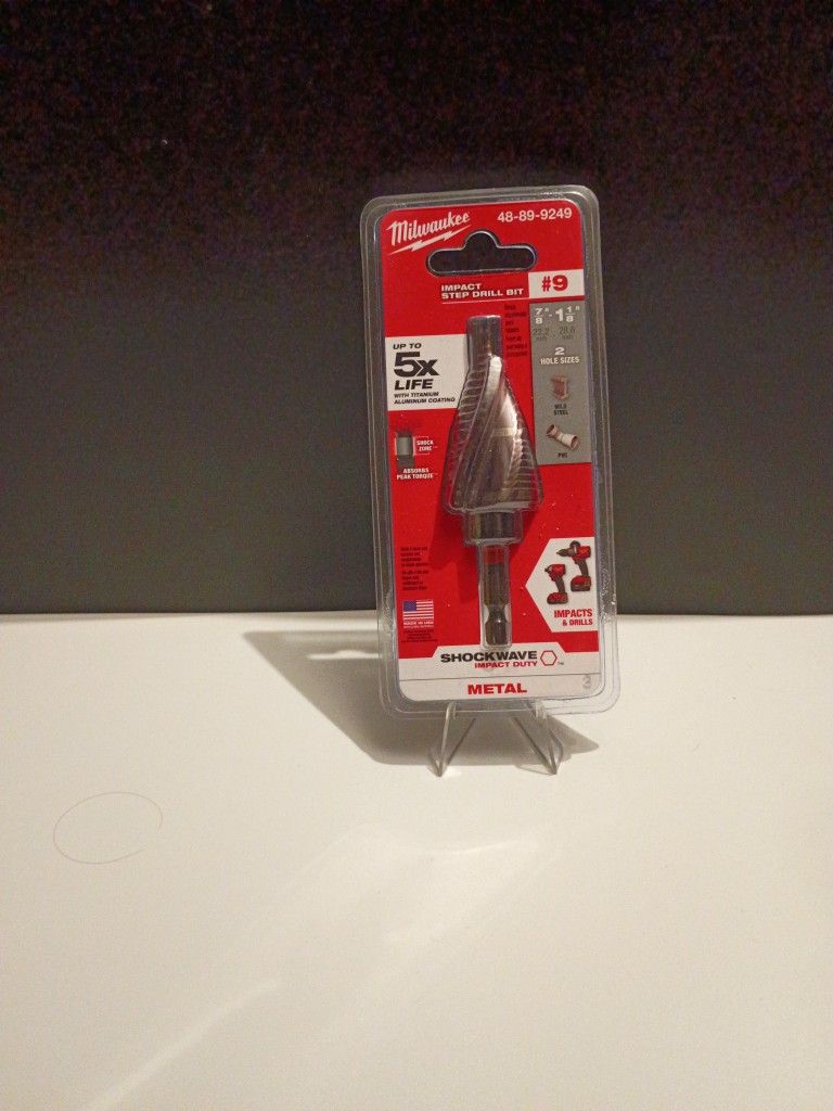 Milwaukee Step Drill Bit #9 7/8 " - 1 1/8" For Metal