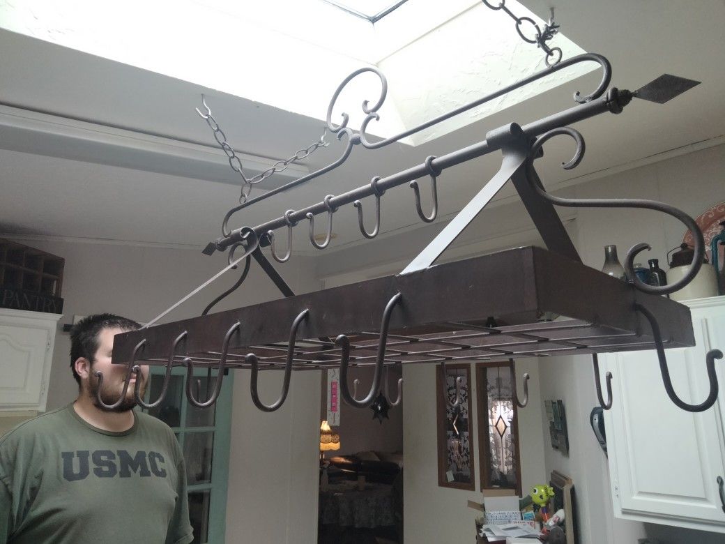 French Wrought Iron hanging Pot Rack $250 TODAY ONLY!!!!