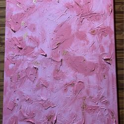 Lux Rosa Pink & Gold Textured Canvas Art
