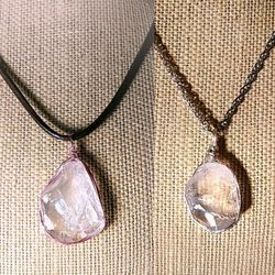 Handcrafted Raw Quartz Pendants and Chain