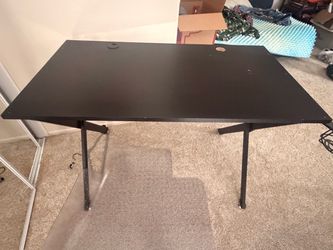 Black Computer Desk with Metal Legs